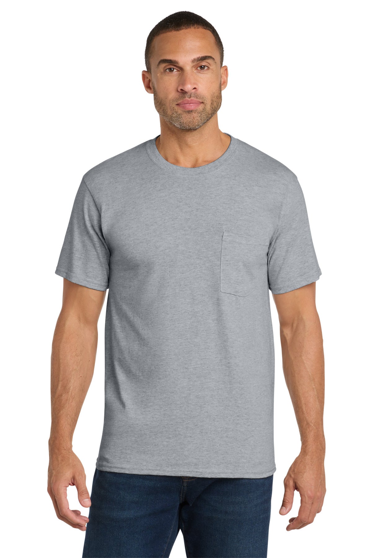 Port & Co Core Cotton Pocket Tee. PC54P
