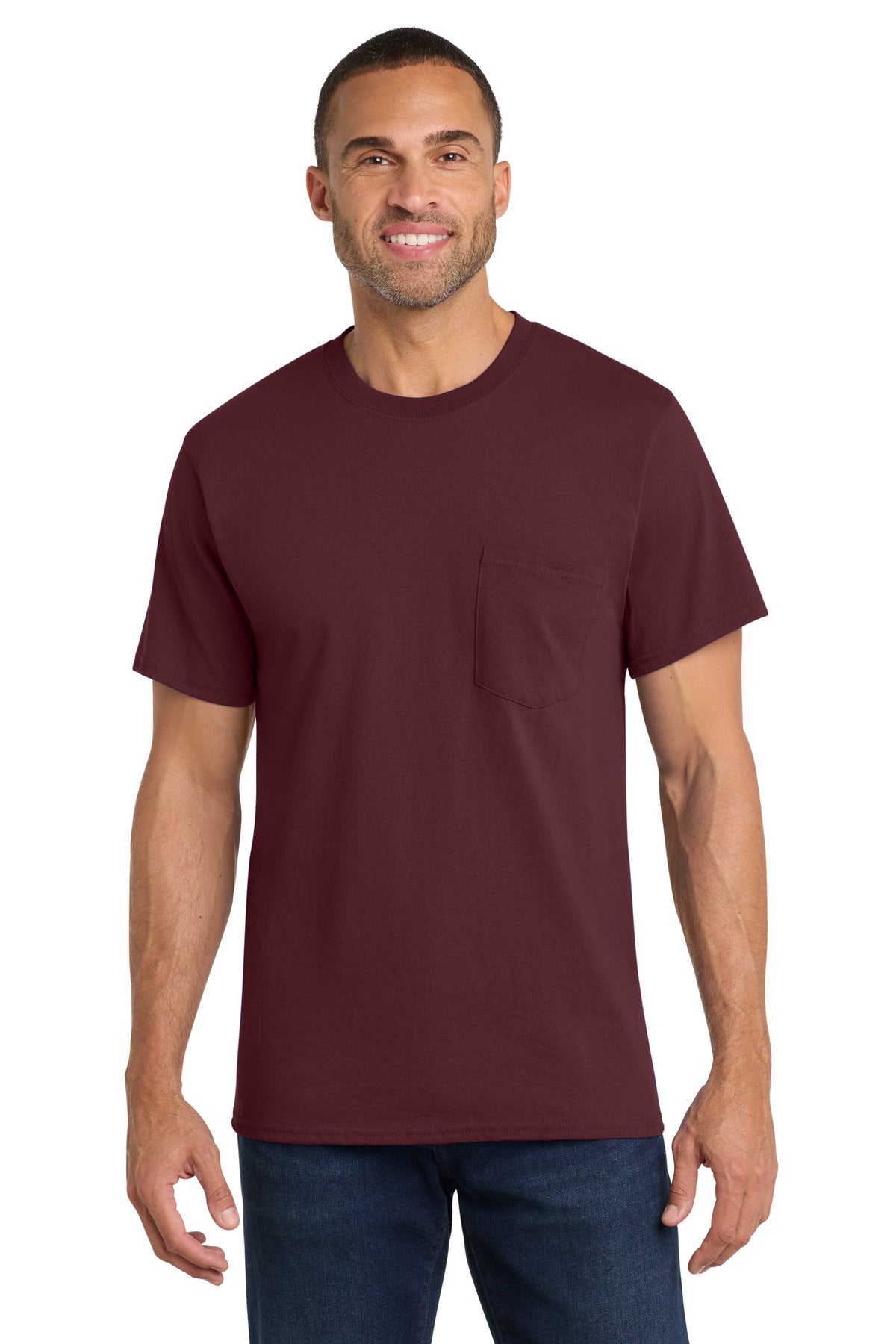 Port & Co Core Cotton Pocket Tee. PC54P