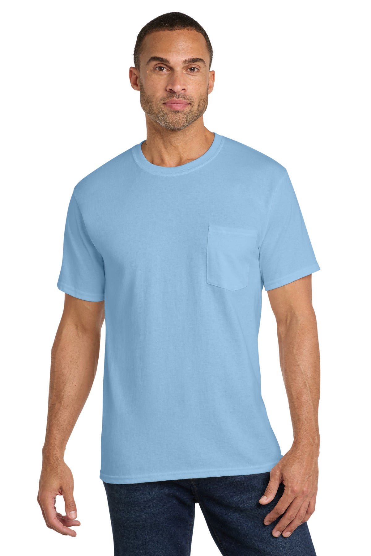 Port & Co Core Cotton Pocket Tee. PC54P