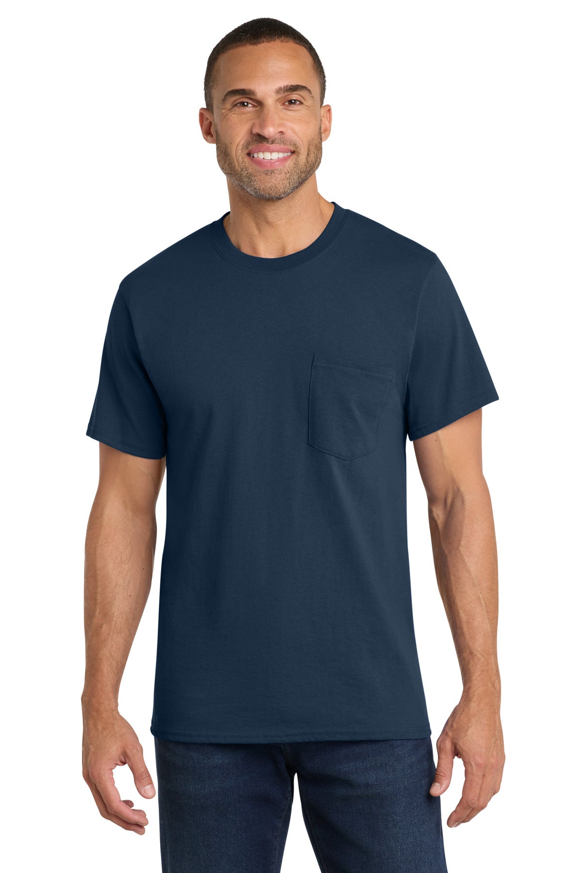 Port & Co Core Cotton Pocket Tee. PC54P
