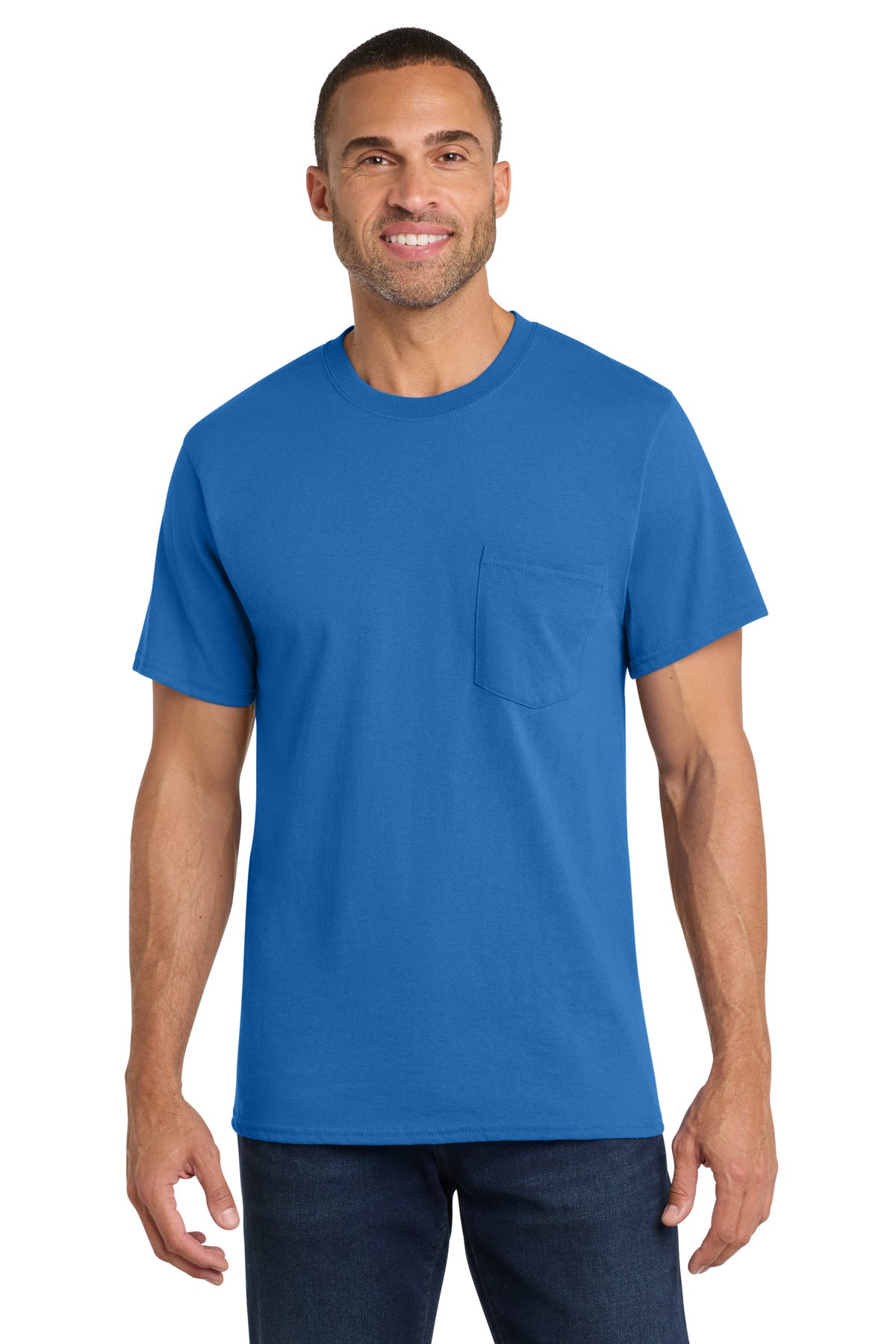 Port & Co Core Cotton Pocket Tee. PC54P
