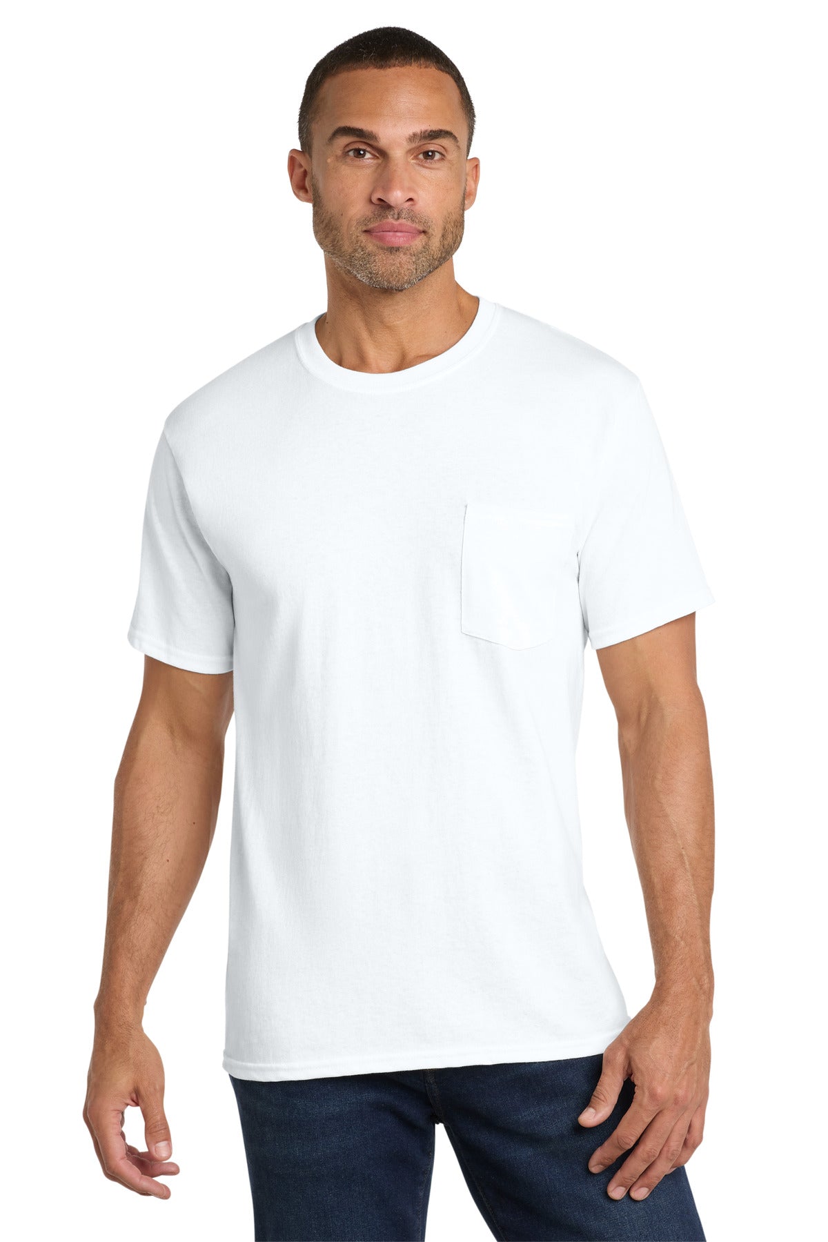 Port & Co Core Cotton Pocket Tee. PC54P