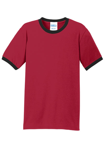 Port & Co Core Cotton Ringer Tee.  PC54R