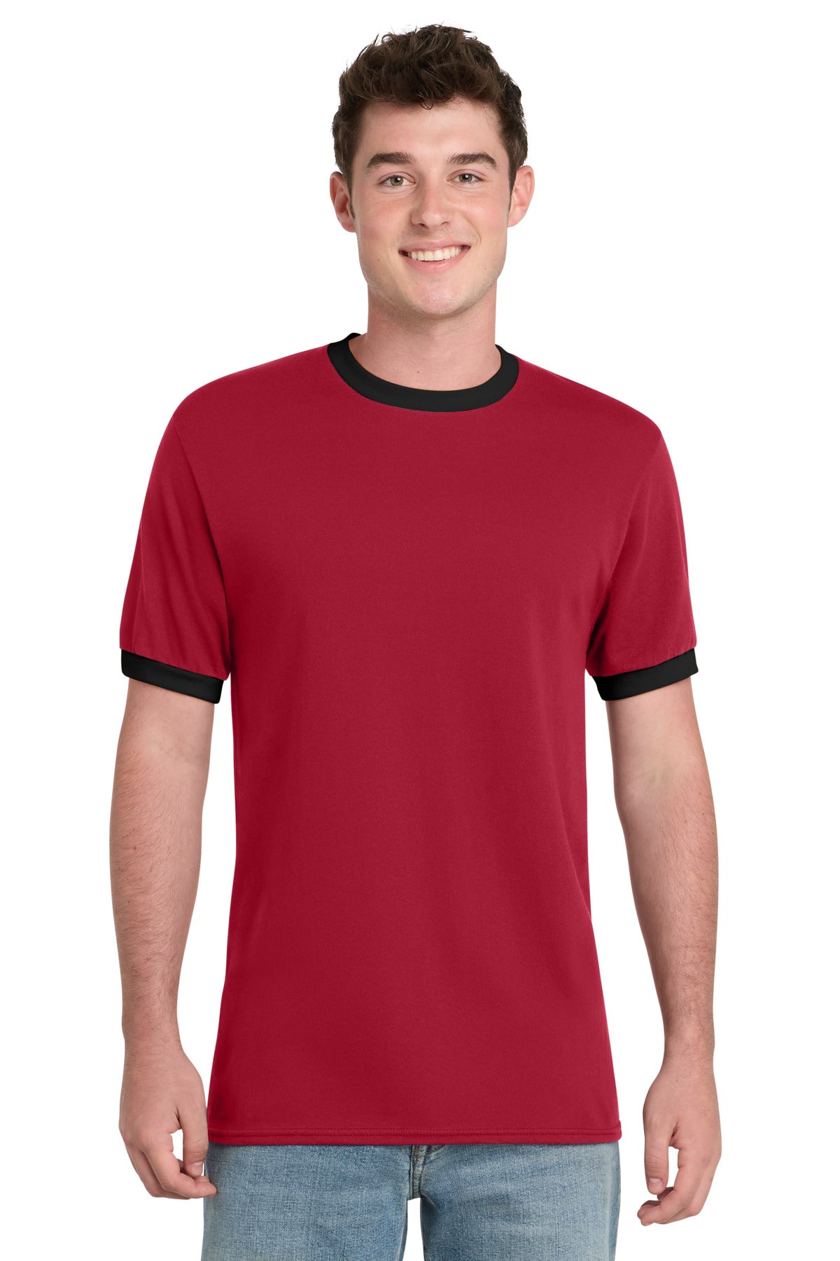 Port & Co Core Cotton Ringer Tee.  PC54R