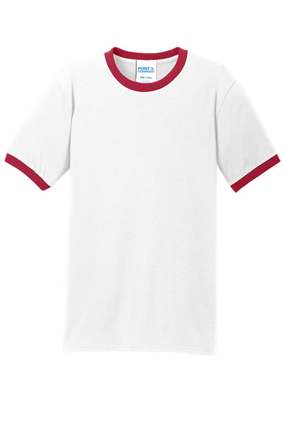 Port & Co Core Cotton Ringer Tee.  PC54R
