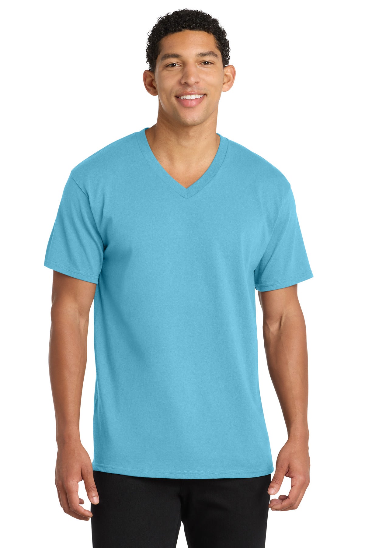 Port & Co Core Cotton V-Neck Tee. PC54V