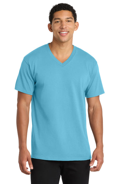 Port & Co Core Cotton V-Neck Tee. PC54V