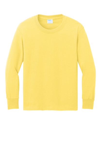 Port & Co Youth Long Sleeve Core Cotton Tee. PC54YLS