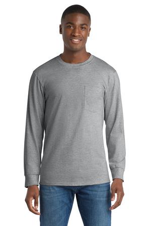 Port & Co Tall Long Sleeve Essential Pocket Tee. PC61LSPT