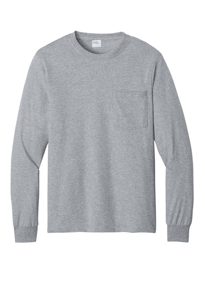Port & Co Tall Long Sleeve Essential Pocket Tee. PC61LSPT