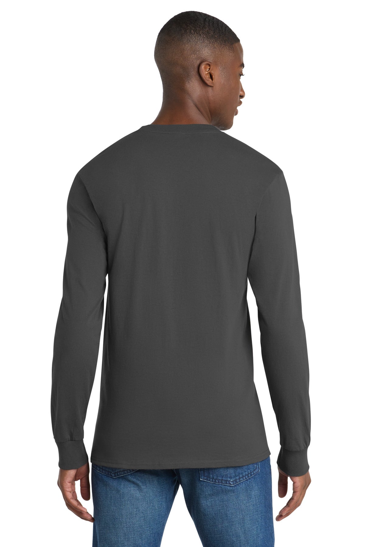 Port & Co Tall Long Sleeve Essential Pocket Tee. PC61LSPT