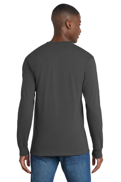 Port & Co Tall Long Sleeve Essential Pocket Tee. PC61LSPT
