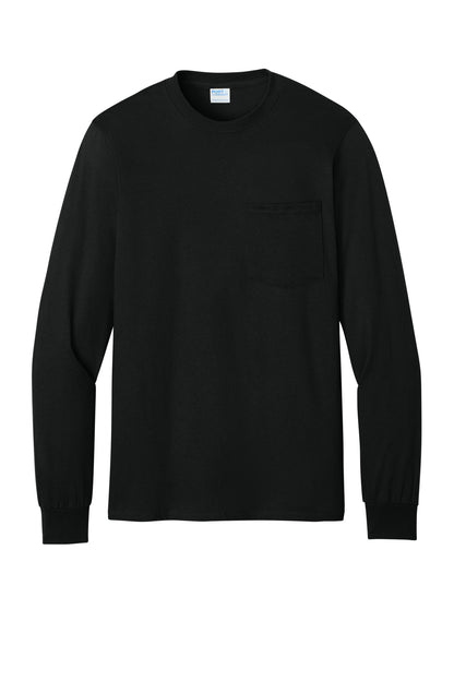 Port & Co Tall Long Sleeve Essential Pocket Tee. PC61LSPT