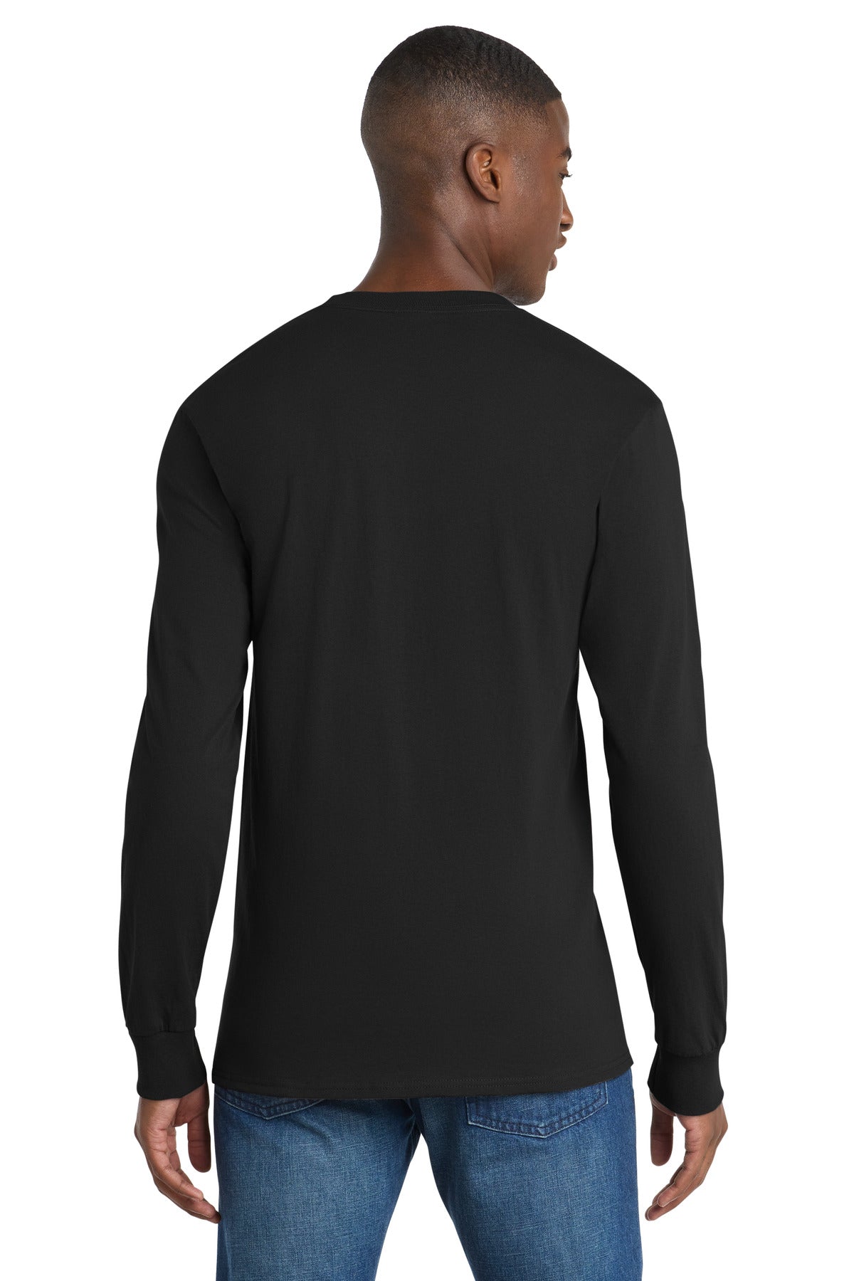 Port & Co Tall Long Sleeve Essential Pocket Tee. PC61LSPT