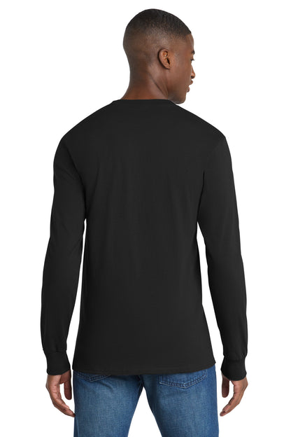 Port & Co Tall Long Sleeve Essential Pocket Tee. PC61LSPT