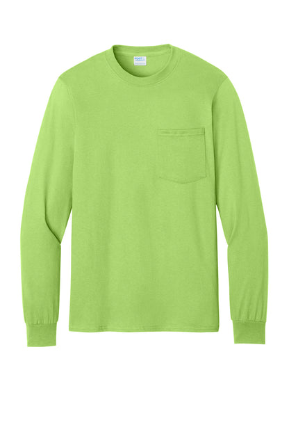 Port & Co Tall Long Sleeve Essential Pocket Tee. PC61LSPT