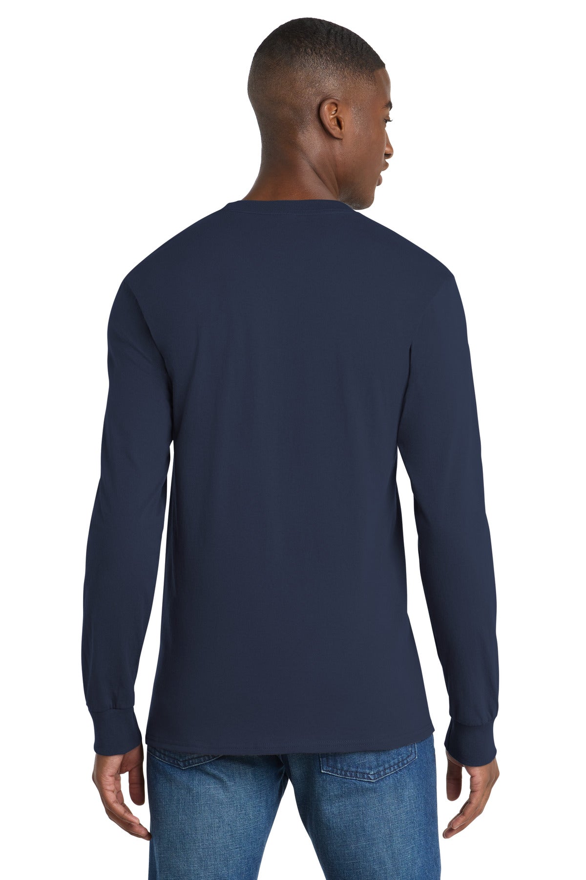 Port & Co Tall Long Sleeve Essential Pocket Tee. PC61LSPT
