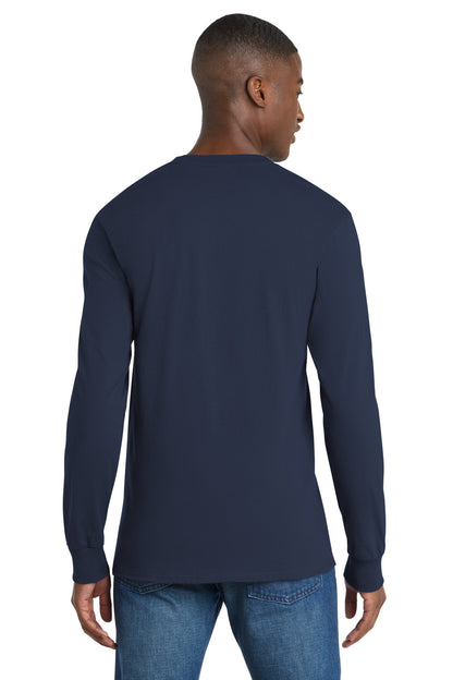 Port & Co Tall Long Sleeve Essential Pocket Tee. PC61LSPT