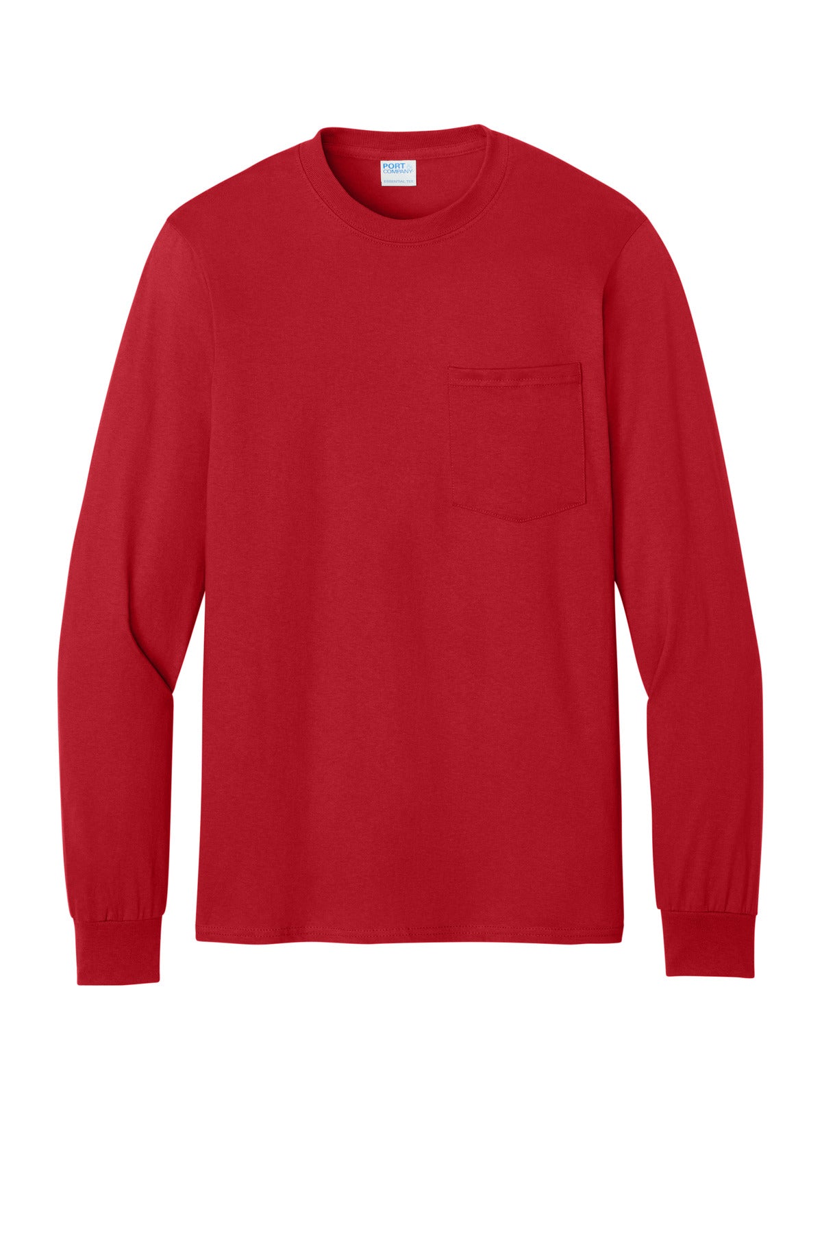 Port & Co Tall Long Sleeve Essential Pocket Tee. PC61LSPT