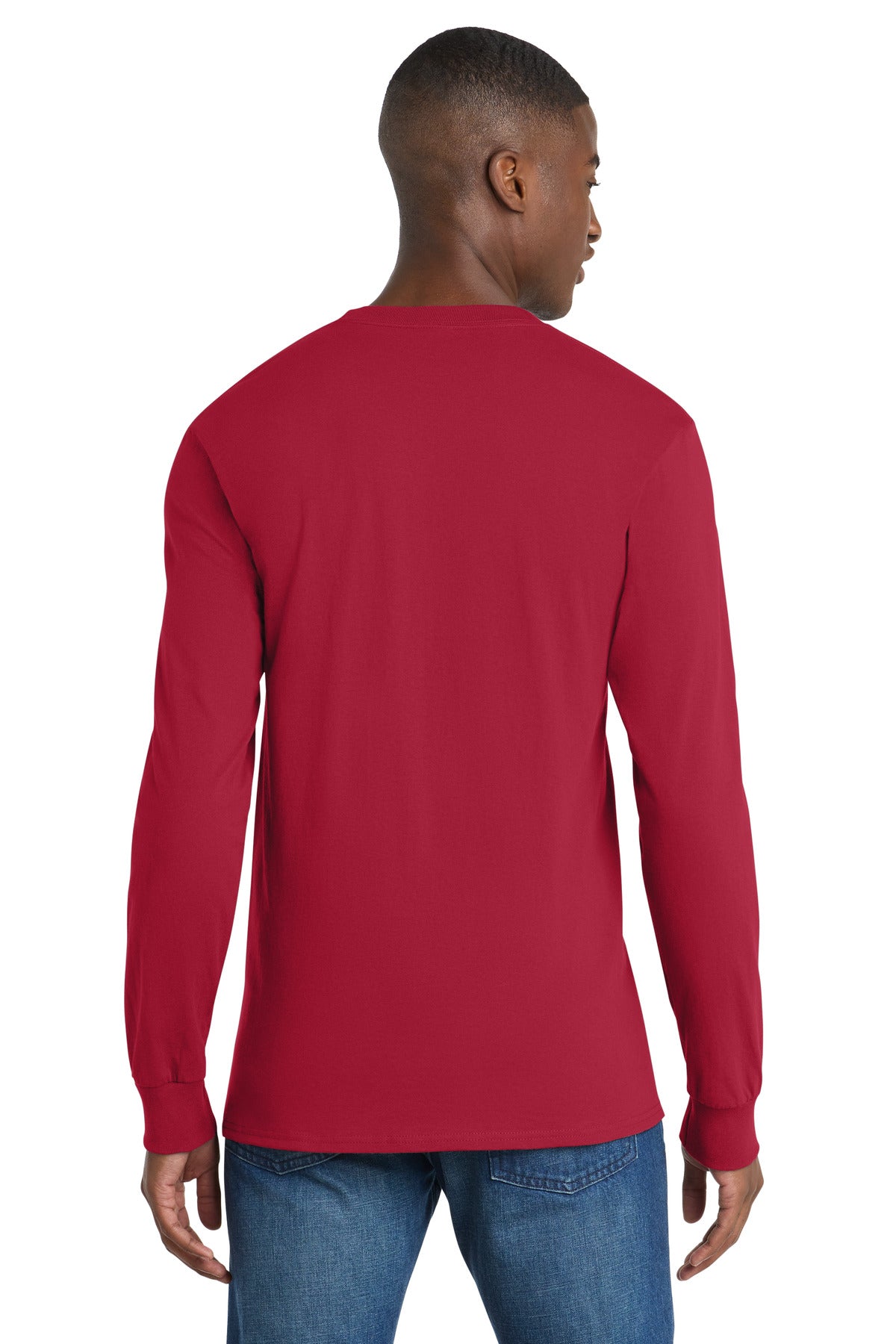 Port & Co Tall Long Sleeve Essential Pocket Tee. PC61LSPT