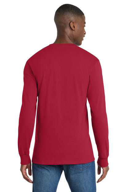 Port & Co Tall Long Sleeve Essential Pocket Tee. PC61LSPT