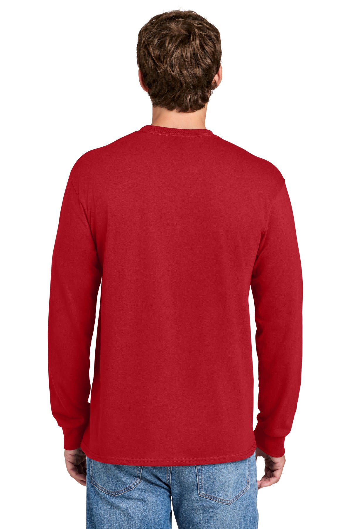 Port & Co Tall Long Sleeve Essential Pocket Tee. PC61LSPT
