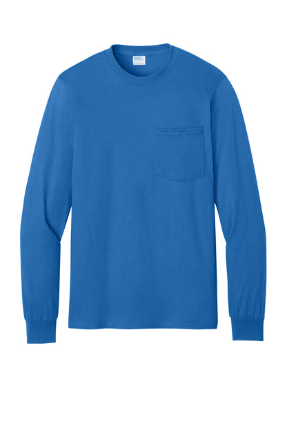 Port & Co Tall Long Sleeve Essential Pocket Tee. PC61LSPT