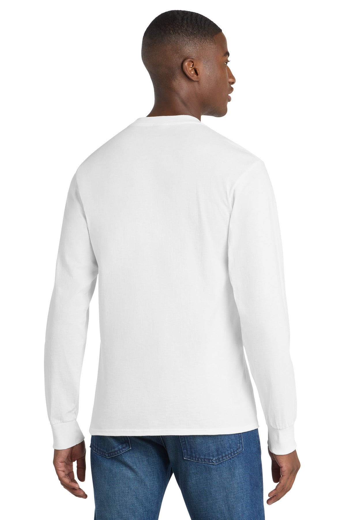 Port & Co Tall Long Sleeve Essential Pocket Tee. PC61LSPT
