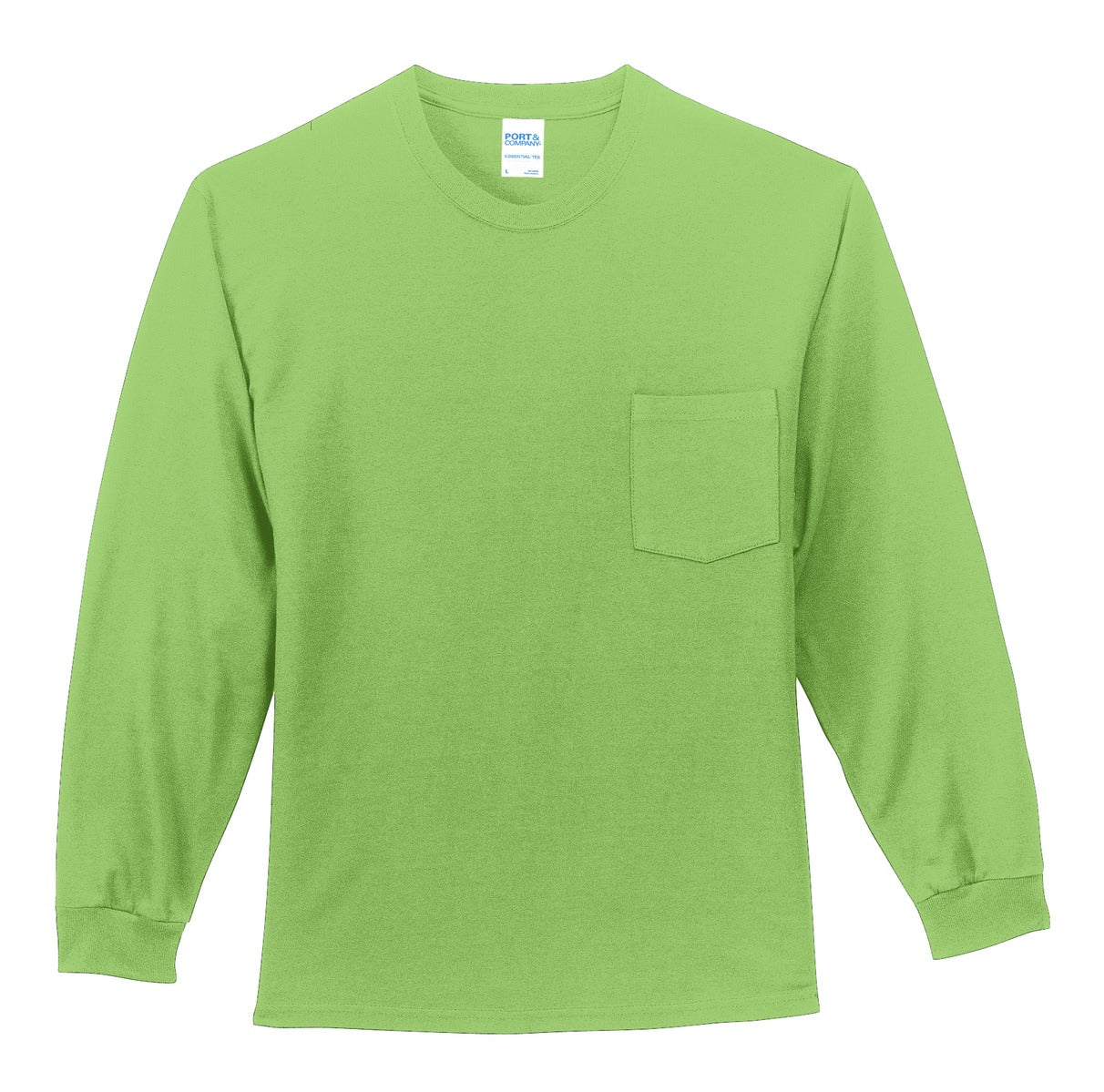 Port & Co Tall Long Sleeve Essential Pocket Tee. PC61LSPT