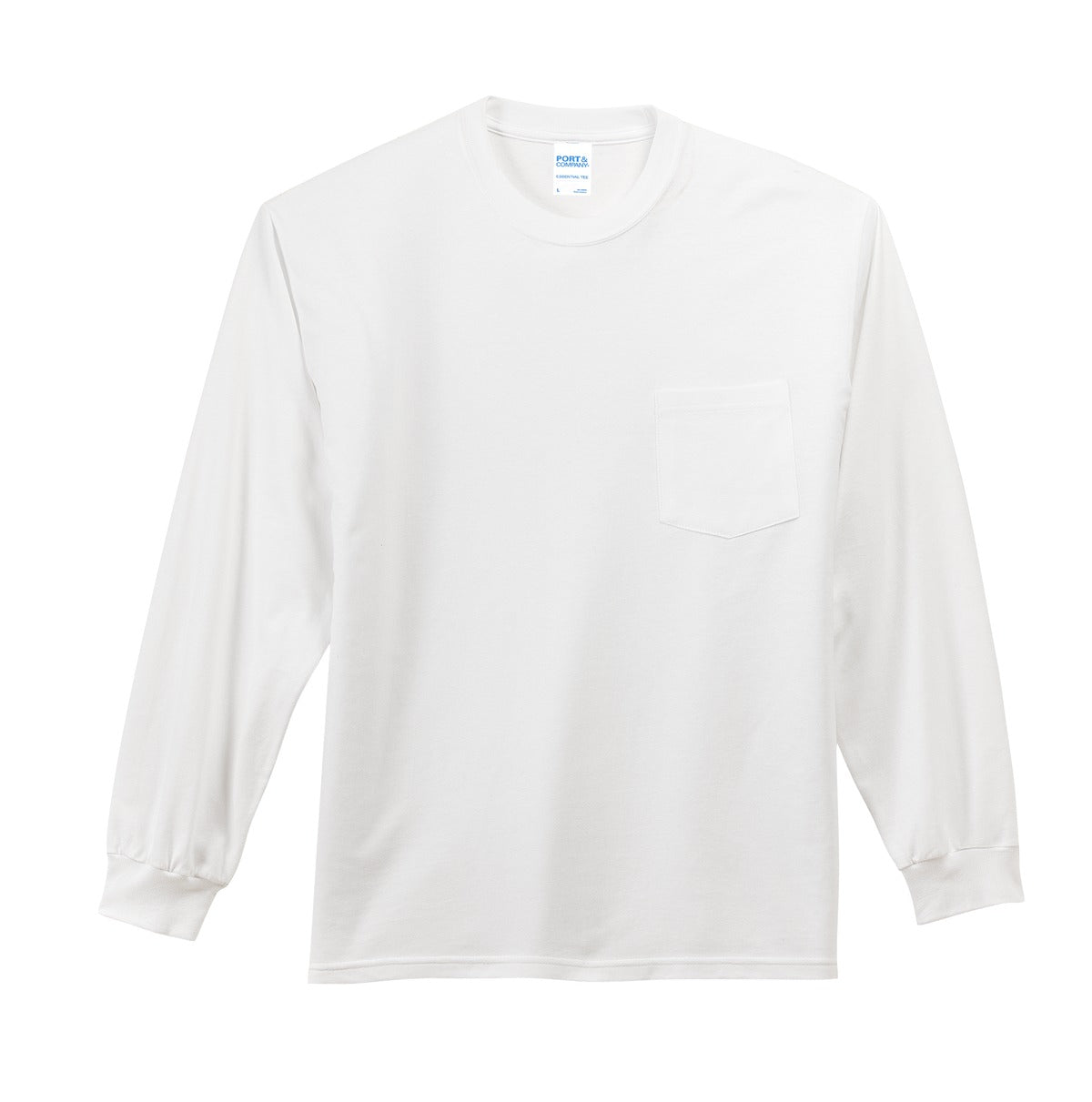 Port & Co Tall Long Sleeve Essential Pocket Tee. PC61LSPT