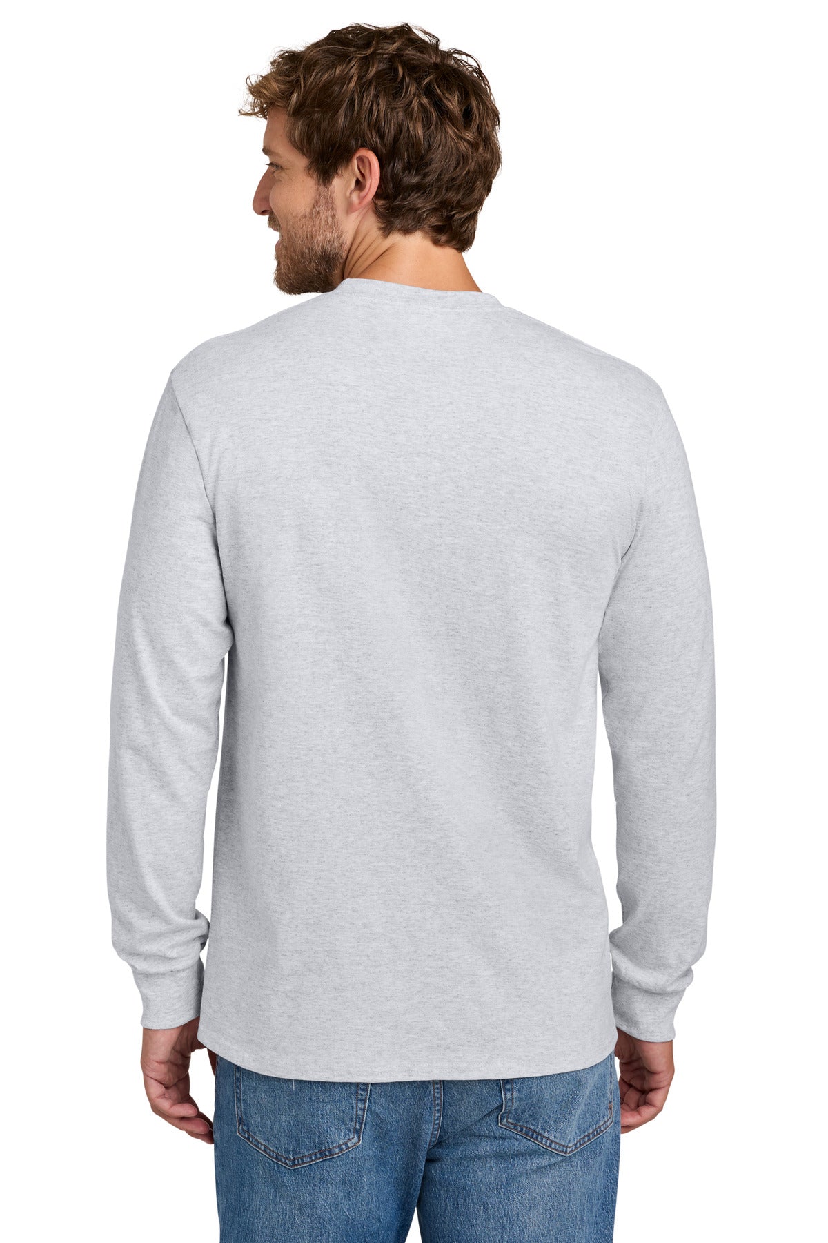 Port & Co Long Sleeve Essential Pocket Tee.  PC61LSP