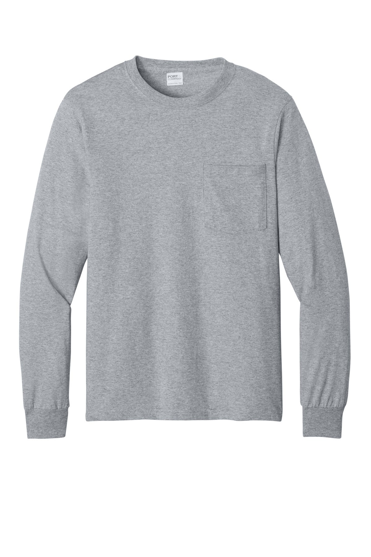 Port & Co Long Sleeve Essential Pocket Tee.  PC61LSP