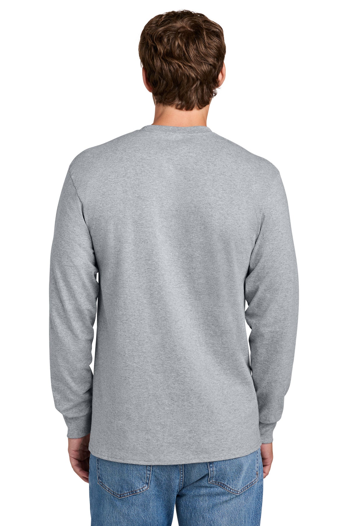 Port & Co Long Sleeve Essential Pocket Tee.  PC61LSP