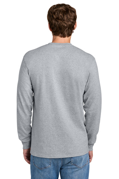 Port & Co Long Sleeve Essential Pocket Tee.  PC61LSP