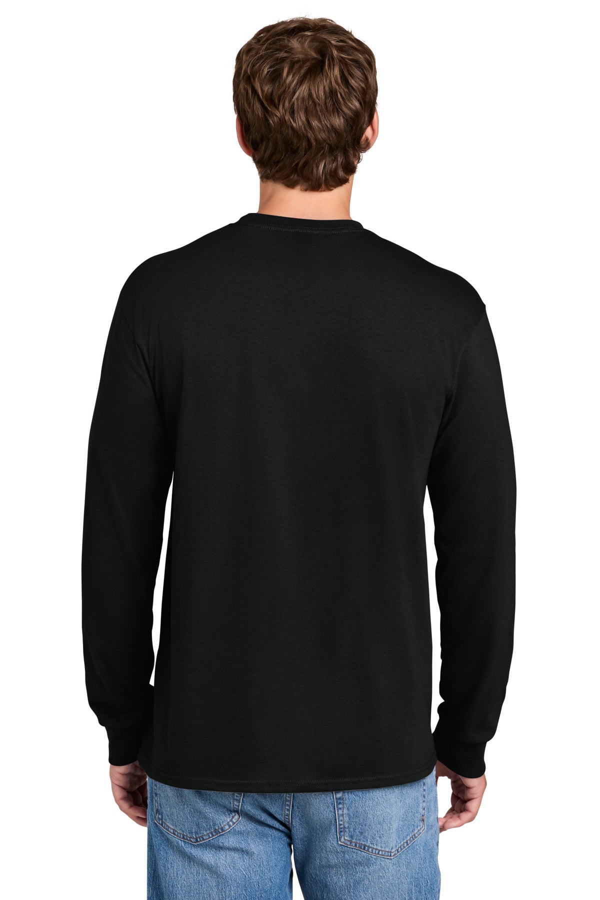 Port & Co Long Sleeve Essential Pocket Tee.  PC61LSP