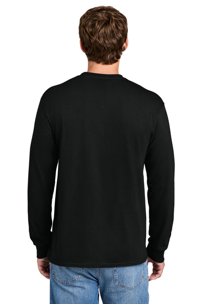 Port & Co Long Sleeve Essential Pocket Tee.  PC61LSP
