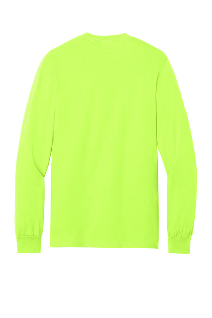 Port & Co Long Sleeve Essential Pocket Tee.  PC61LSP