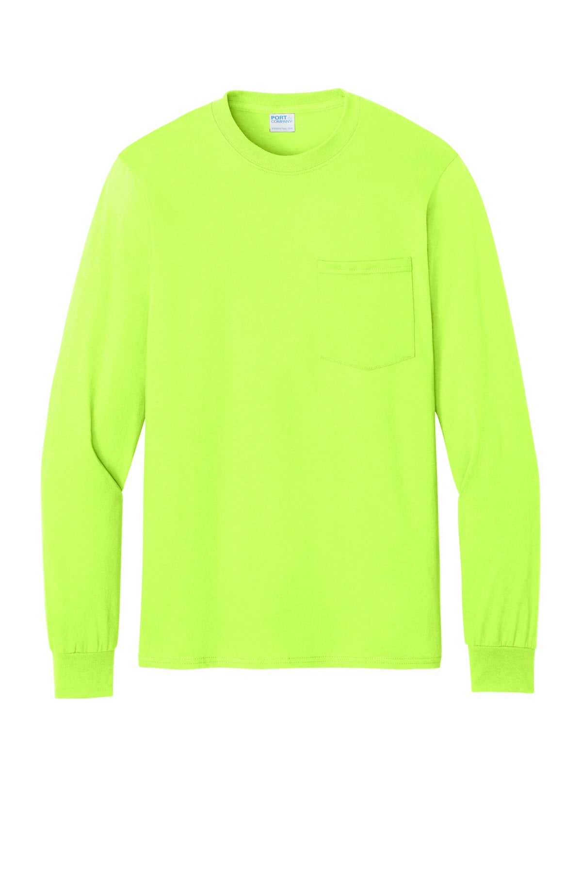 Port & Co Long Sleeve Essential Pocket Tee.  PC61LSP