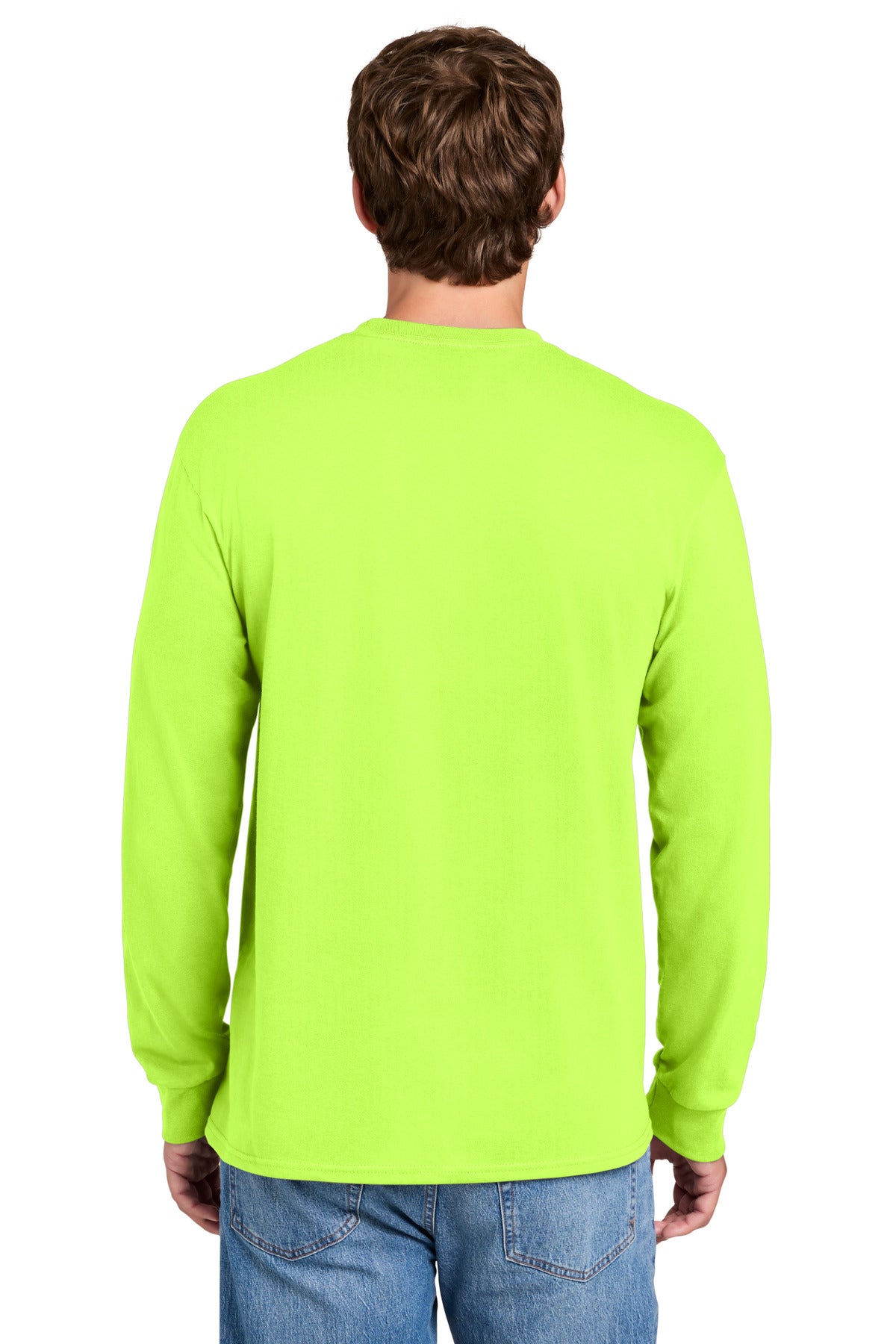 Port & Co Long Sleeve Essential Pocket Tee.  PC61LSP