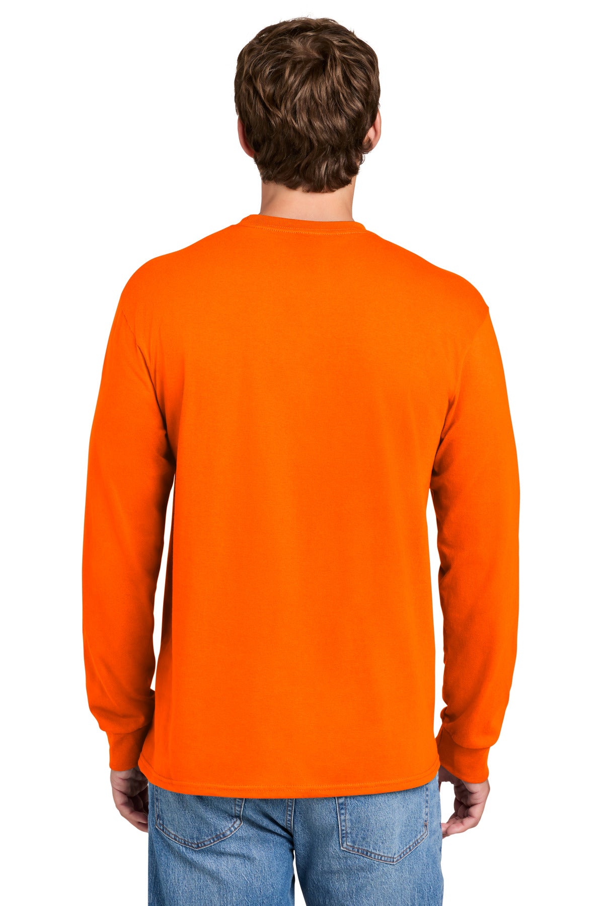 Port & Co Long Sleeve Essential Pocket Tee.  PC61LSP