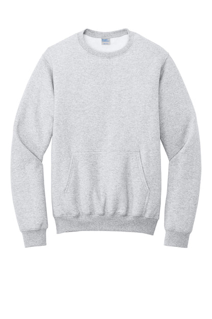 Port & Co Core Fleece Crewneck Pocket Sweatshirt PC78PKT