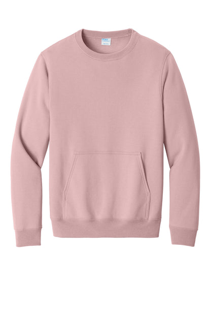 Port & Co Core Fleece Crewneck Pocket Sweatshirt PC78PKT