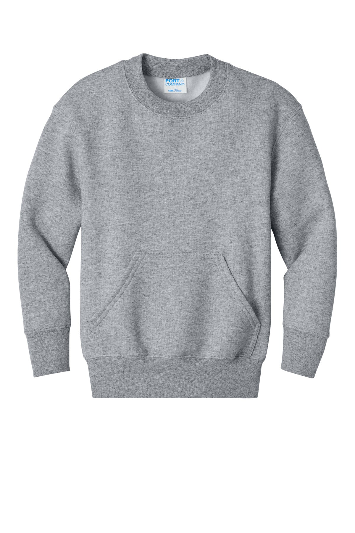Port & Co Youth Core Fleece Crewneck Pocket Sweatshirt PC78YPKT