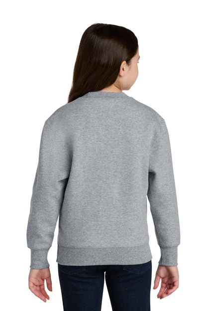 Port & Co Youth Core Fleece Crewneck Pocket Sweatshirt PC78YPKT