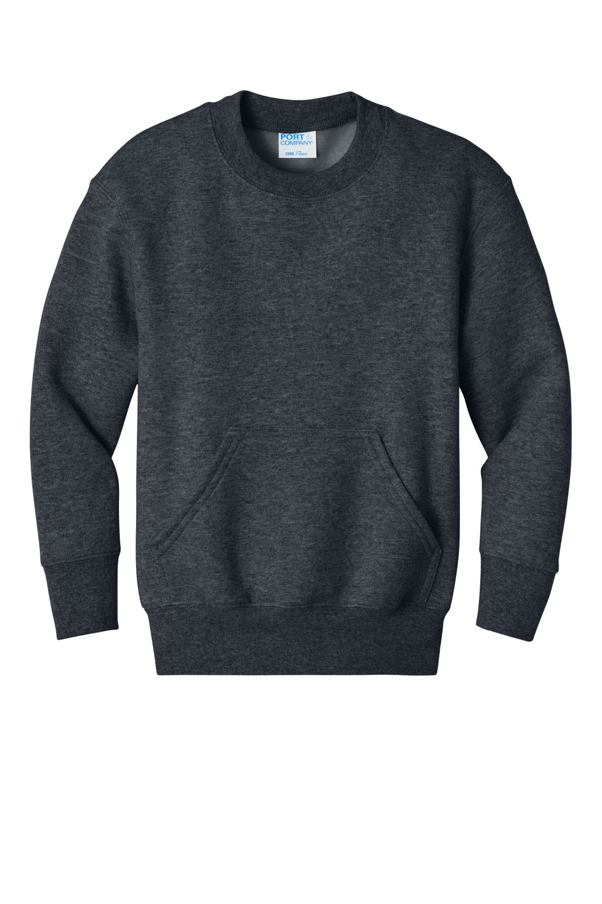 Port & Co Youth Core Fleece Crewneck Pocket Sweatshirt PC78YPKT