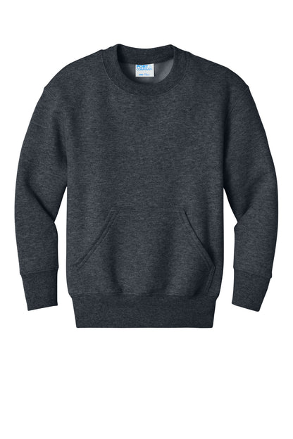 Port & Co Youth Core Fleece Crewneck Pocket Sweatshirt PC78YPKT