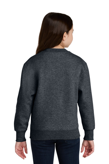 Port & Co Youth Core Fleece Crewneck Pocket Sweatshirt PC78YPKT
