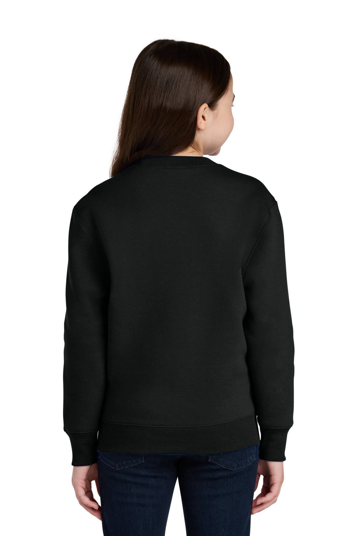Port & Co Youth Core Fleece Crewneck Pocket Sweatshirt PC78YPKT