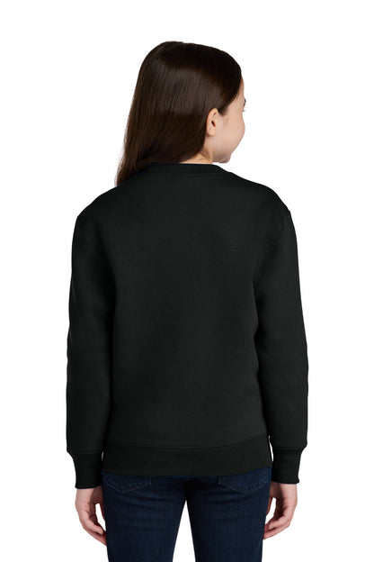 Port & Co Youth Core Fleece Crewneck Pocket Sweatshirt PC78YPKT