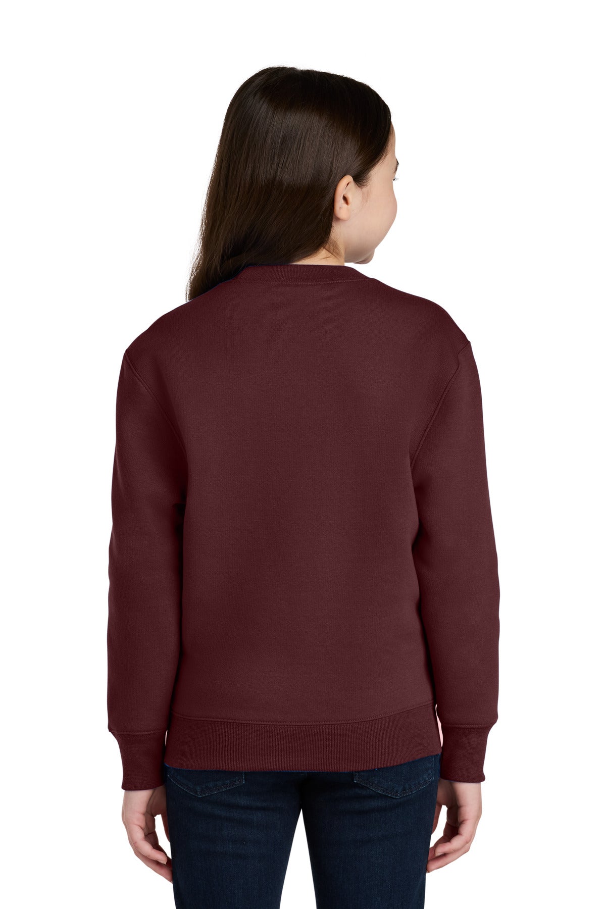 Port & Co Youth Core Fleece Crewneck Pocket Sweatshirt PC78YPKT